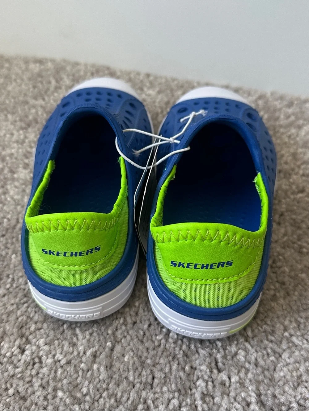 Skechers Kids Blue and Lime Foamies Water Shoes - Toddler Size 9